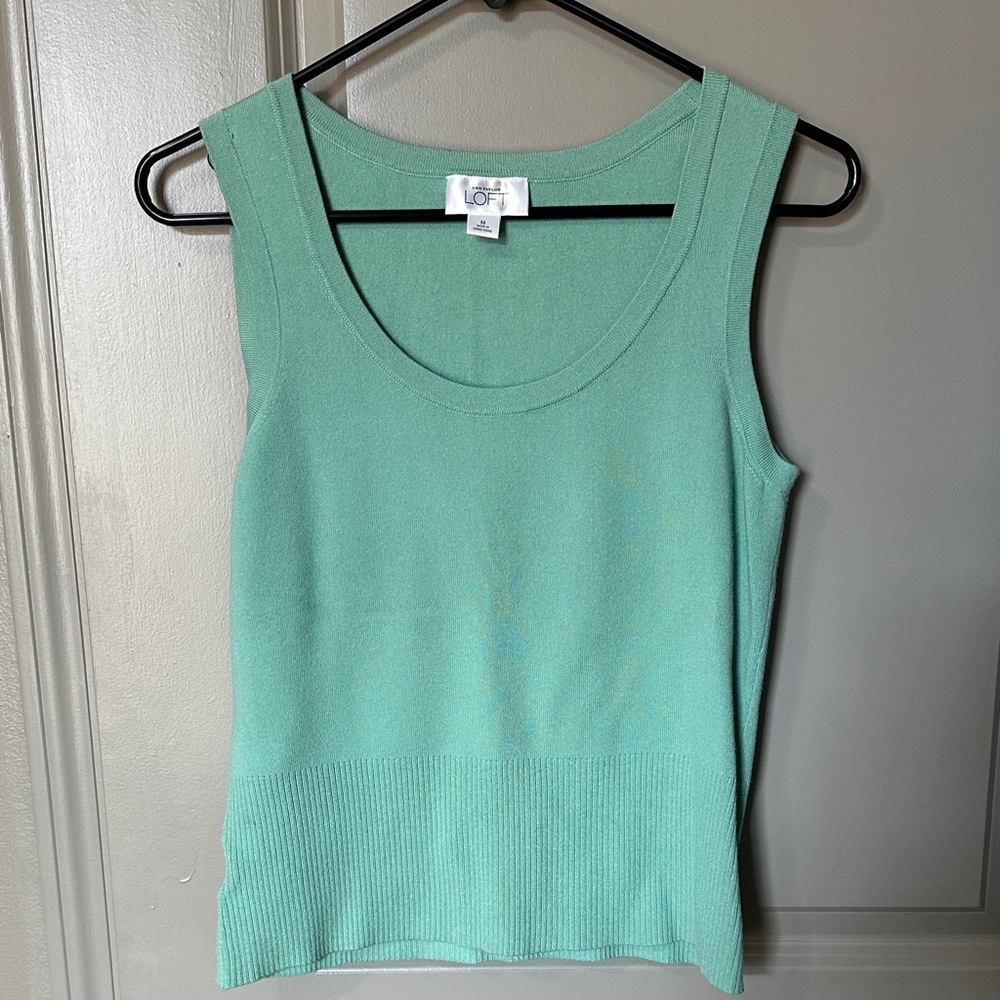 Ann TaylorLOFT Mint Green Tank Top/Shell. Size medium